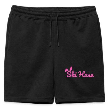 Ski Rabbit Ski Party Neige Piste d’hiver rose - Short de survêtement homme premium - noir - Devant - AI Model Male 178 light (178cm)