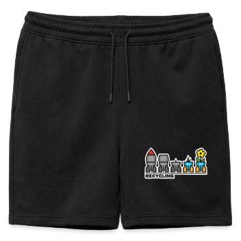 war, peace, flower - Mens' Premium Organic Sweatshorts - black - Front - AI Model Male 178 light (178cm)