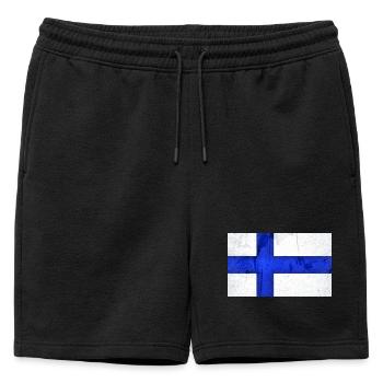 Drapeau de la Finlande - Short de survêtement homme premium - noir - Devant - AI Model Male 178 light (178cm)