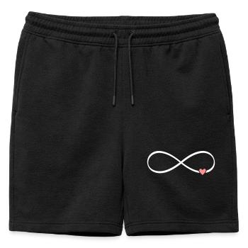 Coeur symbole infini cadeau symbole d'amour - Short de survêtement homme premium - noir - Devant - AI Model Male 178 light (178cm)
