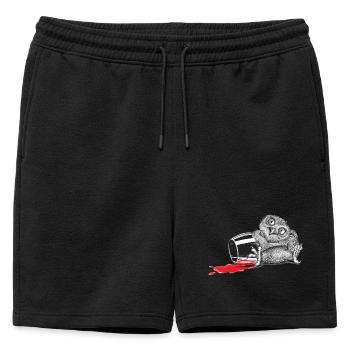 Beschwipste Eule - Männer Premium Organic Sweatshorts - Schwarz - Vorne - AI Model Male 178 light (178cm)