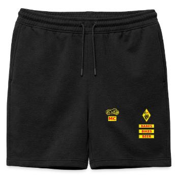 Vintage Motorcycle Club Logo Design - Mens' Premium Organic Sweatshorts - black - Front - AI Model Male 178 light (178cm)