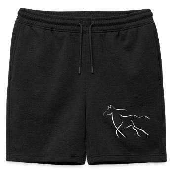 Elegant horse - Mens' Premium Organic Sweatshorts - black - Front - AI Model Male 178 light (178cm)