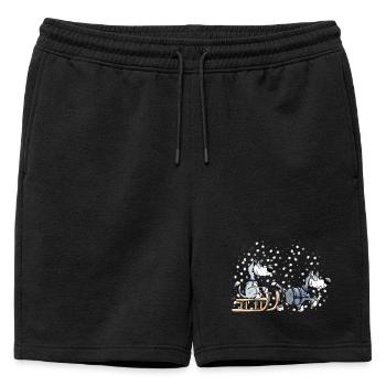 Drôle Huskies - Short de survêtement homme premium - noir - Devant - AI Model Male 178 light (178cm)