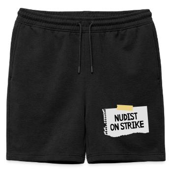 Nudist on strike - Männer Premium Organic Sweatshorts - Schwarz - Vorne - AI Model Male 178 light (178cm)