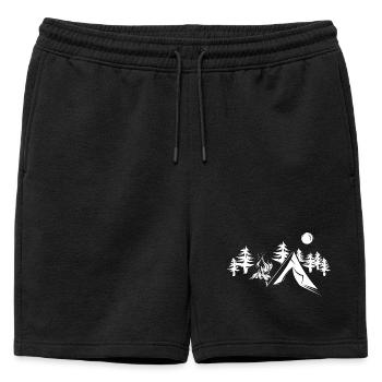 Extérieur Forêt Nature camping survie d’une nuit - Short de survêtement homme premium - noir - Devant - AI Model Male 178 light (178cm)