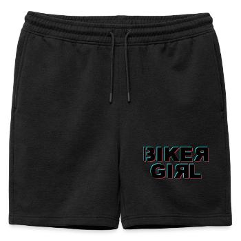 Biker girl glitch - Short de survêtement homme premium - noir - Devant - AI Model Male 178 light (178cm)