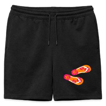 Babouches Hibiscus Tongs Vacances d’été Fun - Short de survêtement homme premium - noir - Devant - AI Model Male 178 light (178cm)