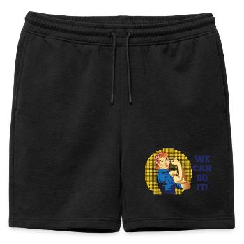 Rosie Kraft : On peut le faire en demi-ton - Short de survêtement homme premium - noir - Devant - AI Model Male 178 light (178cm)