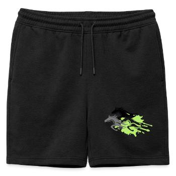 chevaux - étalon - jument - poulain - Short de survêtement homme premium - noir - Devant - AI Model Male 178 light (178cm)