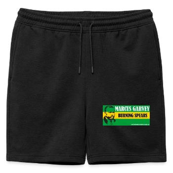 Garvey Burning Spear T-Shirt - Mens' Premium Organic Sweatshorts - black - Front - AI Model Male 178 light (178cm)