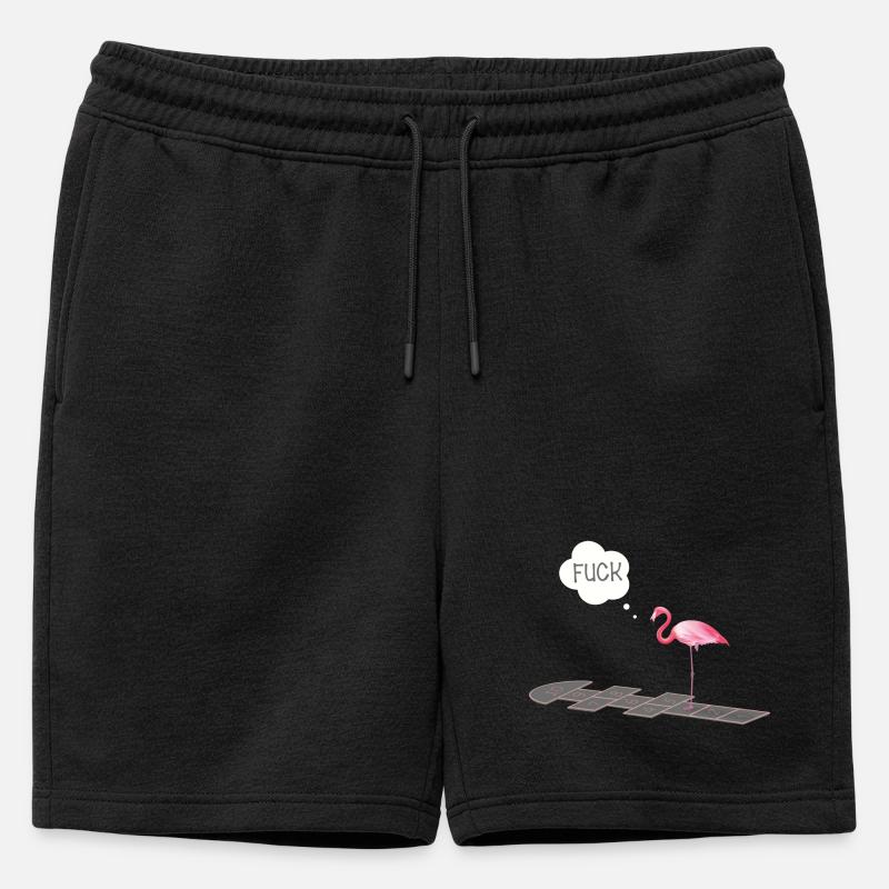 Flamingo mit einem Problem - Männer Premium Organic Sweatshorts - Schwarz