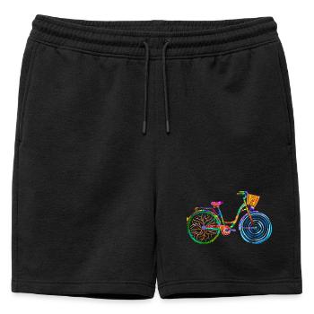 colorful bike, ladies bike, colors bike, ladies bike - Mens' Premium Organic Sweatshorts - black - Front - AI Model Male 178 light (178cm)