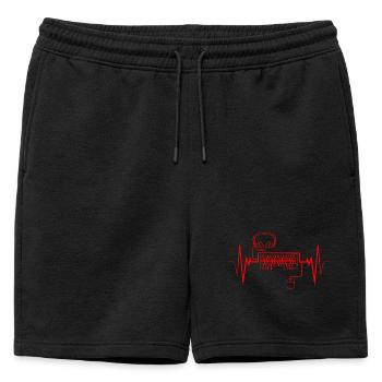 Heartbeat PC Gamer Gaming Computer - Mens' Premium Organic Sweatshorts - black - Front - AI Model Male 178 light (178cm)