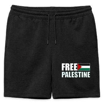 Free Palestine - Short de survêtement homme premium - noir - Devant - AI Model Male 178 light (178cm)