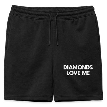 Diamant diamant amour bijoux bague cadeau femme - Short de survêtement homme premium - noir - Devant - AI Model Male 178 light (178cm)