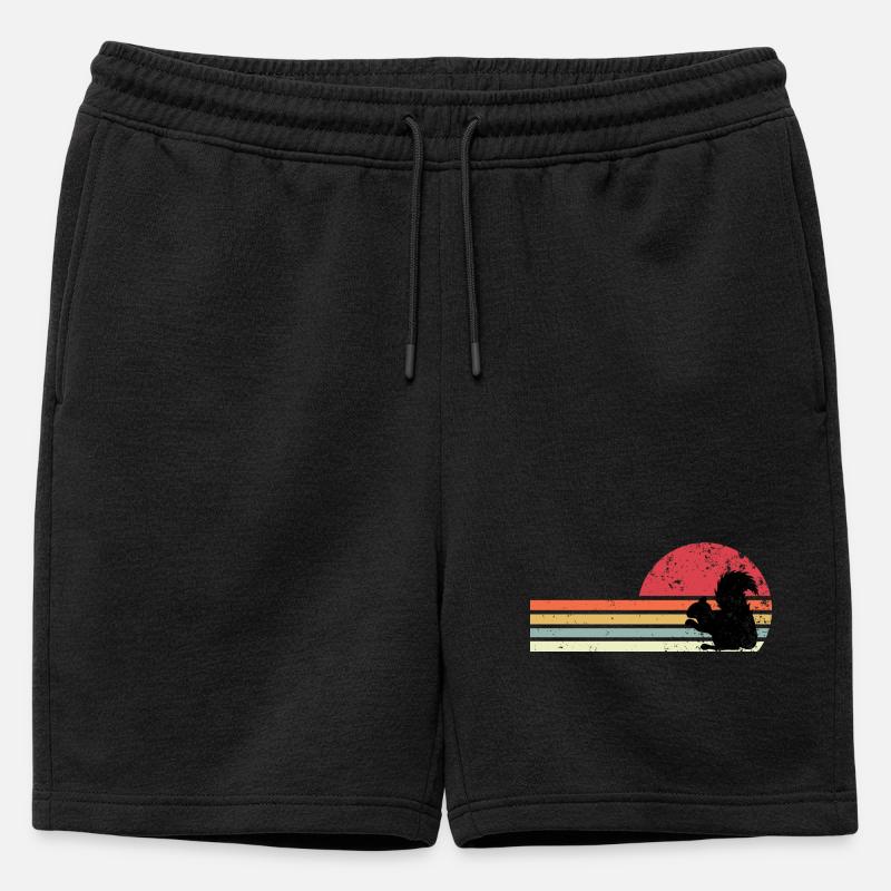 Retro-Eichhörnchen - Männer Premium Organic Sweatshorts - Schwarz