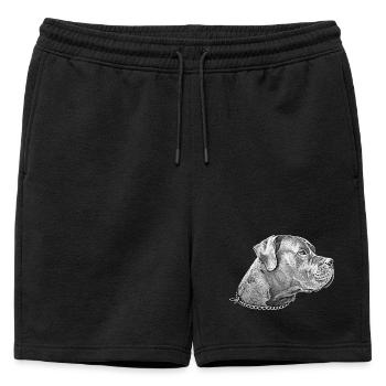 Dogge chien tête de chien Bulldogge Chien race - Short de survêtement homme premium - noir - Devant - AI Model Male 178 light (178cm)