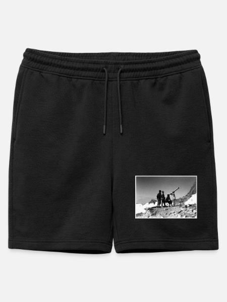 Three men and a telescope - Mens' Premium Organic Sweatshorts - black