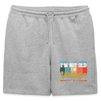I'm not old textile gift idea - Mens' Premium Organic Sweatshorts - heather grey - Front - AI Model Male 178 light (178cm)