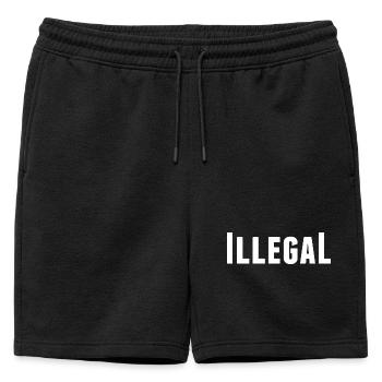 illégalement illégal illégal - Short de survêtement homme premium - noir - Devant - AI Model Male 178 light (178cm)