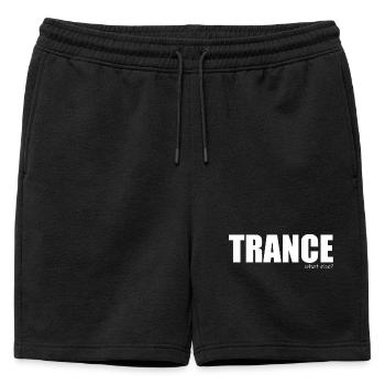 Trance - what else? - Mens' Premium Organic Sweatshorts - black - Front - AI Model Male 178 light (178cm)