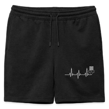 Heartbeat Impression 3D drôle TShirt Design - Short de survêtement homme premium - noir - Devant - AI Model Male 178 light (178cm)