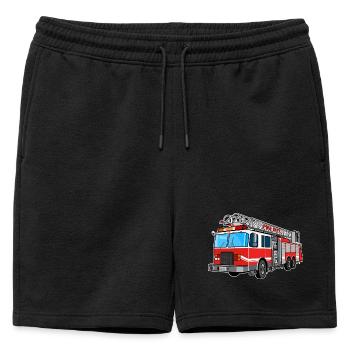 Pompiers, pompiers, pompiers, extincteurs - Short de survêtement homme premium - noir - Devant - AI Model Male 178 light (178cm)