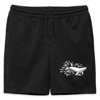 White whale - Mens' Premium Organic Sweatshorts - black - Front - AI Model Male 178 light (178cm)