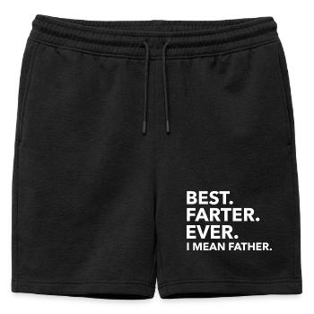 Best Farter Ever, I Mean Father - Funny Tee - Mens' Premium Organic Sweatshorts - black - Front - AI Model Male 178 light (178cm)
