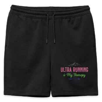 Ultra Running is My Therapy - Mens' Premium Organic Sweatshorts - black - Front - AI Model Male 178 light (178cm)