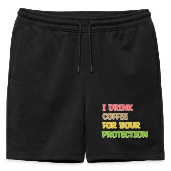 Kaffee Trinken Statement Kaffeetrinker Humorvoll - Männer Premium Organic Sweatshorts - Schwarz - Vorne - AI Model Male 178 light (178cm)