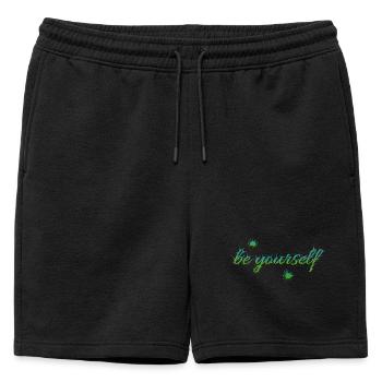 soyez vous-même - Short de survêtement homme premium - noir - Devant - AI Model Male 178 light (178cm)