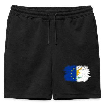 Unité de l’UE Drapeau à la main Art - Short de survêtement homme premium - noir - Devant - AI Model Male 178 light (178cm)