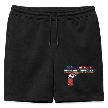Tir au pigeon d’argile - Short de survêtement homme premium - noir - Devant - AI Model Male 178 light (178cm)