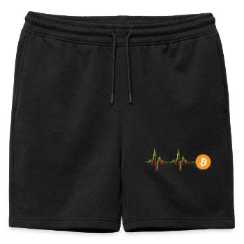 Bitcoin Chart Pattern - Mens' Premium Organic Sweatshorts - black - Front - AI Model Male 178 light (178cm)