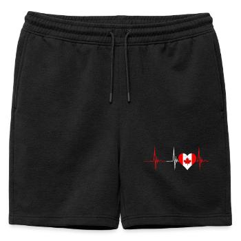 Canada Heartbeat - Short de survêtement homme premium - noir - Devant - AI Model Male 178 light (178cm)