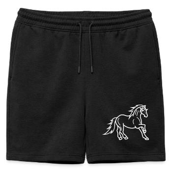 Chevaux islandais Poulains Cheval Amour Chevaux au galop - Short de survêtement homme premium - noir - Devant - AI Model Male 178 light (178cm)