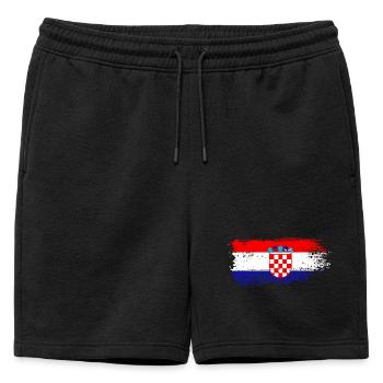 Drapeau de la Croatie - Short de survêtement homme premium - noir - Devant - AI Model Male 178 light (178cm)