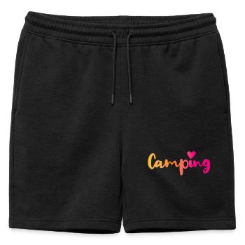 Cours de camping Coeur Rose Citation Fan Camper Outdoor - Short de survêtement homme premium - noir - Devant - AI Model Male 178 light (178cm)