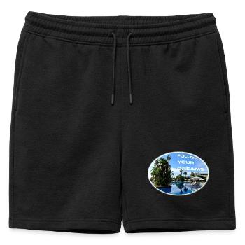 Dreams Holiday Follow Sun Beach Palm Trees - Mens' Premium Organic Sweatshorts - black - Front - AI Model Male 178 light (178cm)