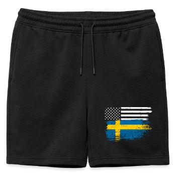 Drapeau Fusion : US Nordic Brush - Short de survêtement homme premium - noir - Devant - AI Model Male 178 light (178cm)