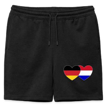 Allemagne Hollande Drapeau Cœur - Short de survêtement homme premium - noir - Devant - AI Model Male 178 light (178cm)