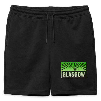 Glasgow Skyline Grunge Green - Short de survêtement homme premium - noir - Devant - AI Model Male 178 light (178cm)