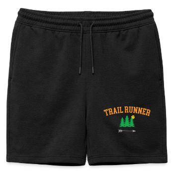Trail Runner - Mens' Premium Organic Sweatshorts - black - Front - AI Model Male 178 light (178cm)