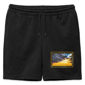 CréationLumière des contrastes - Sonja Ariel - Short de survêtement homme premium - noir - Devant - AI Model Male 178 light (178cm)