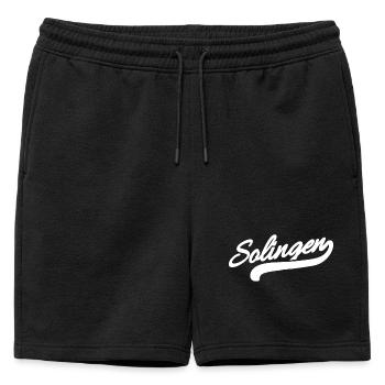 Solingen Retro - Mens' Premium Organic Sweatshorts - black - Front - AI Model Male 178 light (178cm)