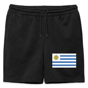 Uruguay National Flagge - Männer Premium Organic Sweatshorts - Schwarz - Vorne - AI Model Male 178 light (178cm)