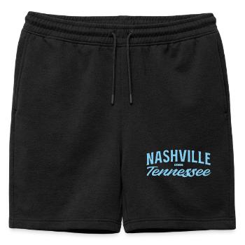 Nashville Script Blue - Short de survêtement homme premium - noir - Devant - AI Model Male 178 light (178cm)