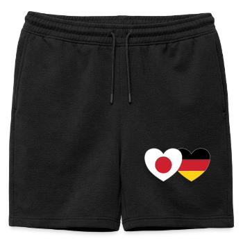 Japon Allemagne Flag Heart - Short de survêtement homme premium - noir - Devant - AI Model Male 178 light (178cm)